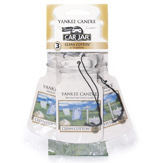 Yankee Candle Clean Cotton - Clean Cotton Classic Car Jar Paper Set 3 Pieces x 12 g