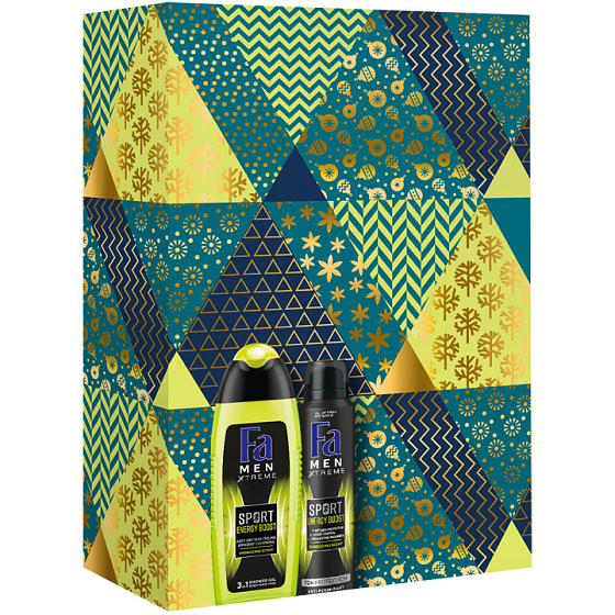 Fa Men Sport Energy Boost shower gel 250 ml + Men Sport Energy Boost antiperspirant spray for men 150 ml, cosmetic set