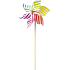 Windmill coloured striped 9 cm + skewer 1 piece