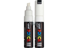 Posca Universal acrylic marker with wide, cut tip 8 mm White PC-8K