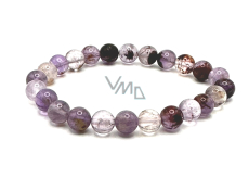 Quartz Phantom bracelet elastic, natural stone bead 8 mm / 16-17 cm, the most perfect healer