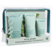 Payot Pate Grise Nettoayante foaming gel 50 ml + Gel Matifiant Anti-imperfections daily mattifying gel 30 ml + Charbon Masque absorbent mattifying black mask 15 ml, cosmetic set for combination to oily skin