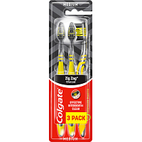 Colgate Zig Zag Charcoal Toothbrush, medium, 3 pcs