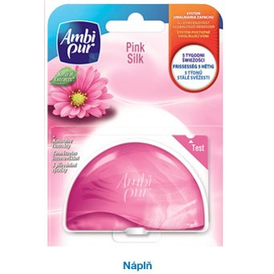 Ambi Pur Pink Silk Toilet block liquid curtain refill 55 ml