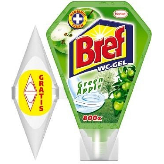 Bref Green Apple toilet gel liquid + hinge 200 ml