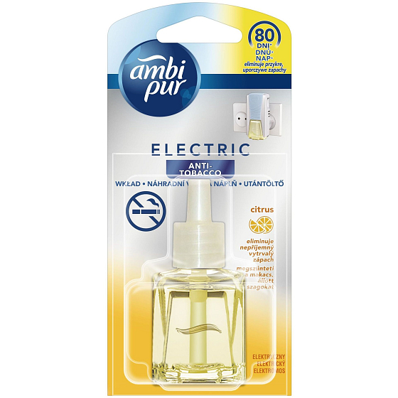 Ambi Pur Electric Anti Tobacco Citrus air freshener for electric evaporator refill 20 ml