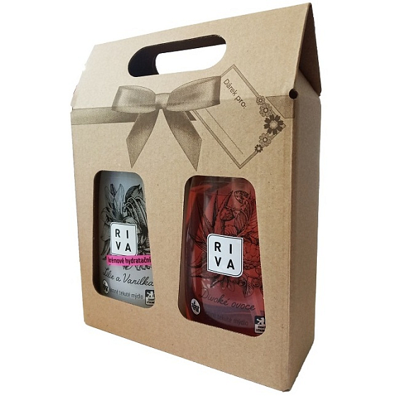 Riva Lily and Vanilla Creamy Moisturizing Gentle Liquid Soap Dispenser 500 g + Riva Wild Fruit Gentle Liquid Soap Dispenser 500 g, Gift Set