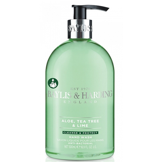 Baylis & Harding Aloe, Tea Tree and Lime antibacterial liquid hand soap dispenser 500 ml