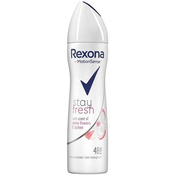 Rexona Stay Fresh White Flower & Lychee - White Flowers and Lychee Antiperspirant Deodorant Spray for Women 150 ml
