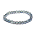 Crystal Aqua aura blue facet semi-metallic finish, bracelet elastic natural stone, bead 6 mm / 16 - 17 cm, stone stones