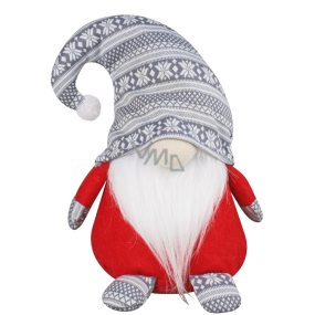 Red leprechaun in grey hat 25 cm