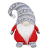 Red leprechaun in grey hat 25 cm