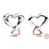 Charm Sterling silver 925 Perforated heart with infinity 2in1, bead on bracelet family