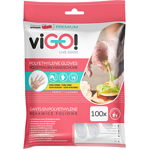 viGO disposable polyethylene gloves, 100 pcs
