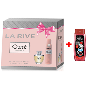 LA RIVE CUTÉ perfumed water 100 ml + spray deodorant 150 ml, gift set for women + La Rive 2in1 Minie shower gel 250 ml ON TOP