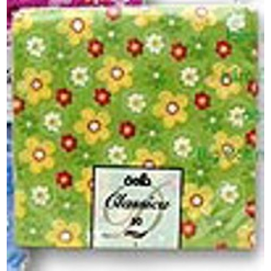 Big Soft Paper napkins 1 ply 33 x 33 cm 50 pieces flower green