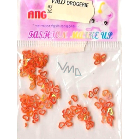 Angel Nail Decorations Hearts Blank Orange 1 Pack