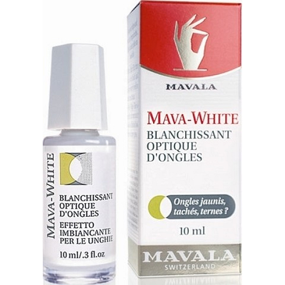 Mavala Mava-White Protective Whitening Nail Polish for Dull or Yellowed Nails 10 ml
