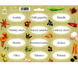 Arch Stickers for Spice Jars Jute Chromolithography Peanuts - Ingredients for Quick Dishes (soy sauce, nuts, peppers)