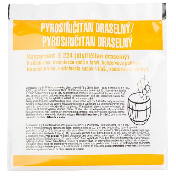 Kittfort Potassium disulphite E224 Potassium pyrosulphite for foodstuffs - preservative 10 g