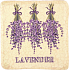 Bohemia Gifts Lavender Hanging Painted Decorative Tile 10 x 10 cm