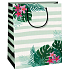 Ditipo Gift kraft bag 18 x 8 x 24 cm green-white stripes