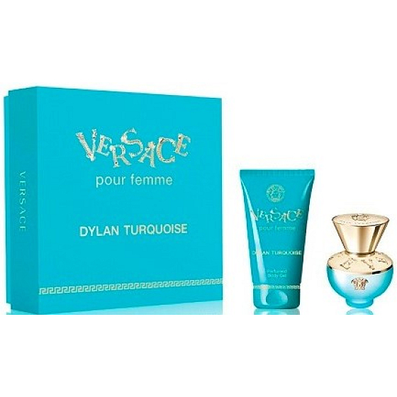 Versace Dylan Turquoise eau de toilette for women 30 ml + body gel 50 ml, gift set for women