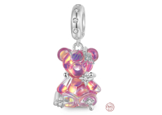 Charm Sterling Silver 925 Rainbow Bear Fantastic Dream, Animal Bracelet Pendant