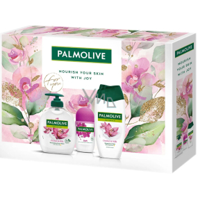 Palmolive Naturals Orchid & Milk shower gel 250 ml + Naturals Orchid & Milk liquid soap 300 ml + Luxurious Soft antiperspirant roll-on 50 ml, cosmetic set for women