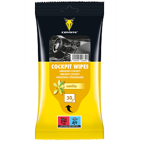 Coyote Cockpit Cleaning Wipes, Vanilla, 30 pcs