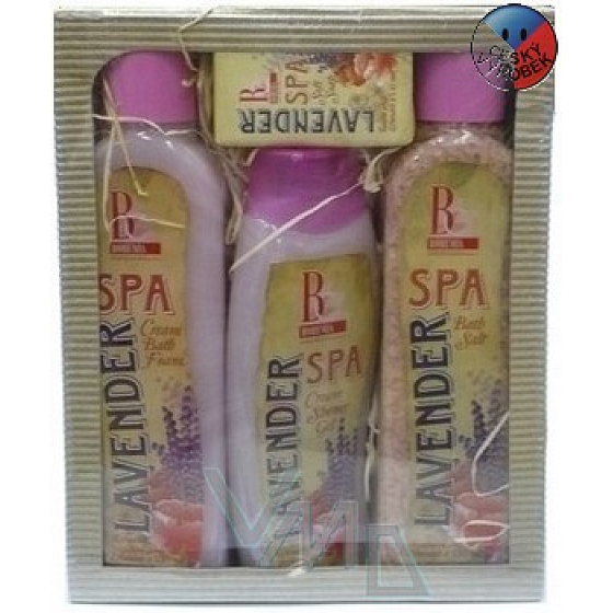 Bohemia Gifts Spa Lavender and Poppy seeds bath 500 ml + shower gel 300 ml + bath salt 600 g + soap 100 g, cosmetic set