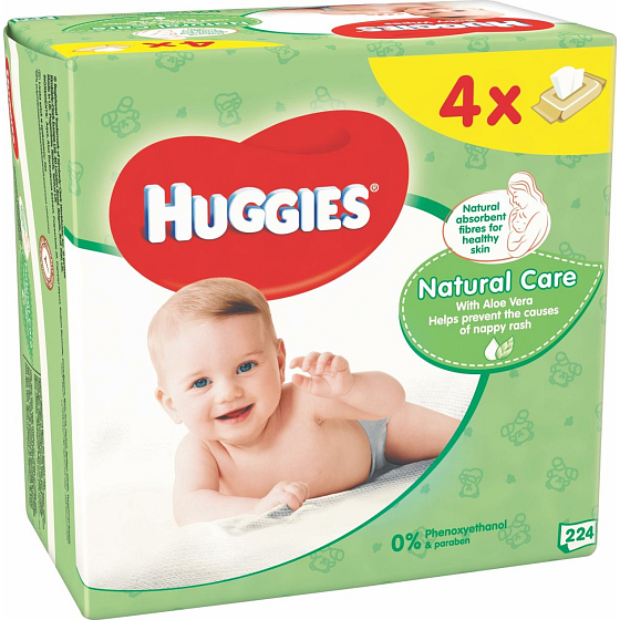 Huggies Natural Care wet cleaning wipes 4 x 56 pieces