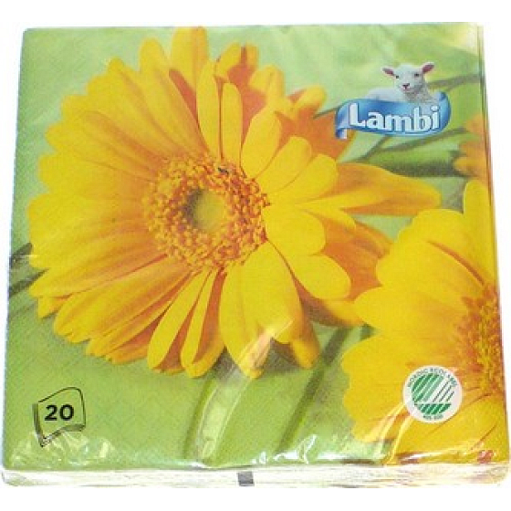 Lambi Paper napkins 3 ply 33 x 33 cm 20 pieces Easter Gerbera