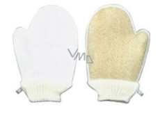 Luffa Cylindrica Massage Glove + Terry Cloth Glove 16 x 24 cm suitable for allergy sufferers 1 piece