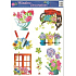 Window foil without glue garden flowerpot with flowers 42 x 30 cm