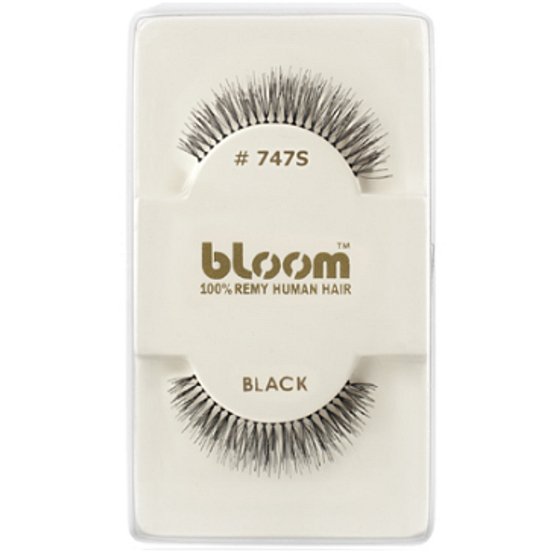 Bloom Natural adhesive eyelashes made from natural hair, curved black no. 747S 1 pair