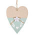 Wooden pink heart for hanging 14 cm