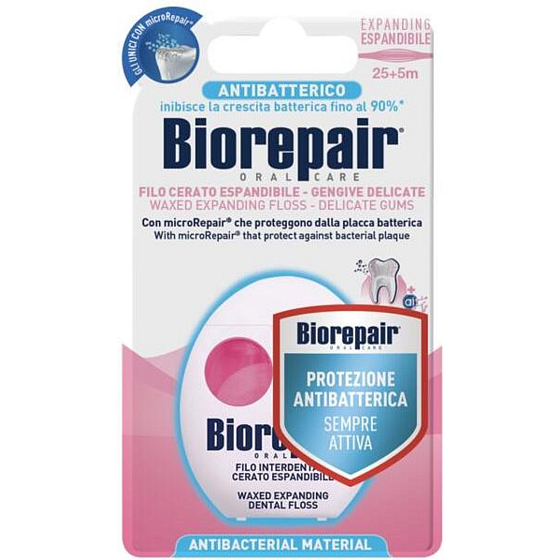 Biorepair Expanding Waxed Dental Floss, Flat 30 m