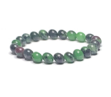 Anyolite / Ruby in Zoisite bracelet elastic natural stone, ball 8 mm / 16-17 cm, relieves in times of sadness