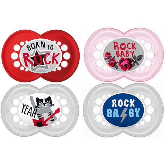 Mam Rock´n´Roll silicone orthodontic pacifier 6+ months different patterns and colours 1 piece