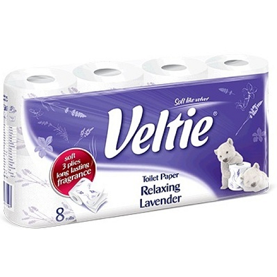 Veltie Relaxing Lavender perfumed toilet paper with the scent of lavender 3 ply 150 pieces 8 pieces