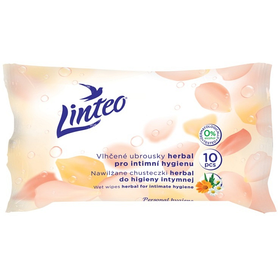 Linteo Herbal wet wipes for intimate hygiene 10 pieces