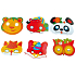 Paper masks on animal rubber, mix suitable for children 6 pieces