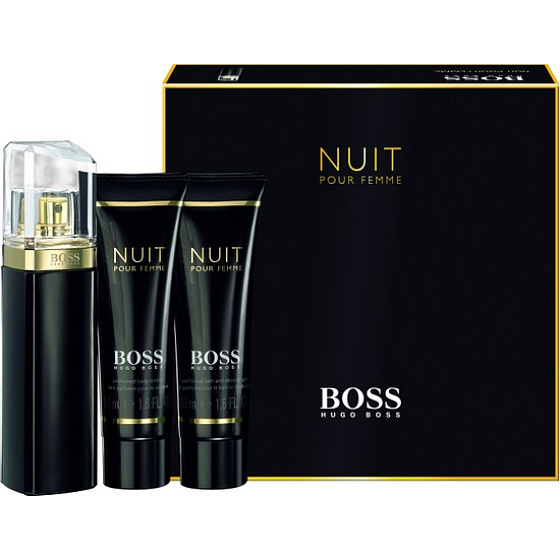 Hugo Boss Nuit pour Femme perfumed water for women 50 ml + body lotion 50 ml + shower gel 50 ml, gift set