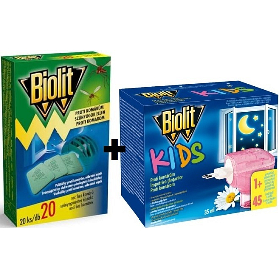 Biolit Kids Electric mosquito repellent evaporator 45 nights 35 ml + Biolit Electric mosquito repellent pads refill 20 pieces
