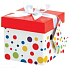 Angel Folding gift box with ribbon Polka dots 10x10x10 cm