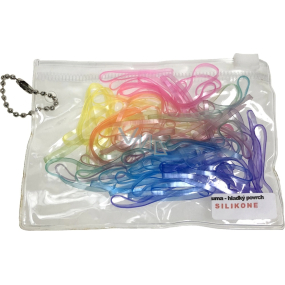 Hair band silicone yellow, orange, pink, blue, purple, green Mix etue 10.5 x 7 cm