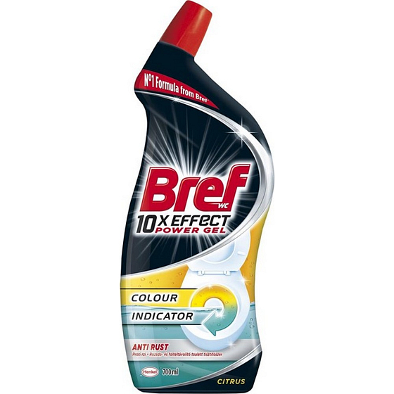 Bref 10x Effect Power gel Anti Rust Citrus liquid toilet cleaner against rust 700 ml