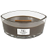 WoodWick Oudwood - Resin scented candle with wooden wide wick and lid glass boat 453 g