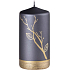 Emocio Candle Tree with Leaves Metal Matte Black-Gold 75 x 140 mm